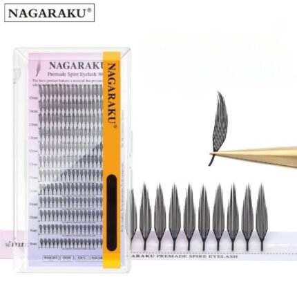 Вії Nagaraku Premade Spire Пір'я чорні Mix D 0.07 8-15 мм